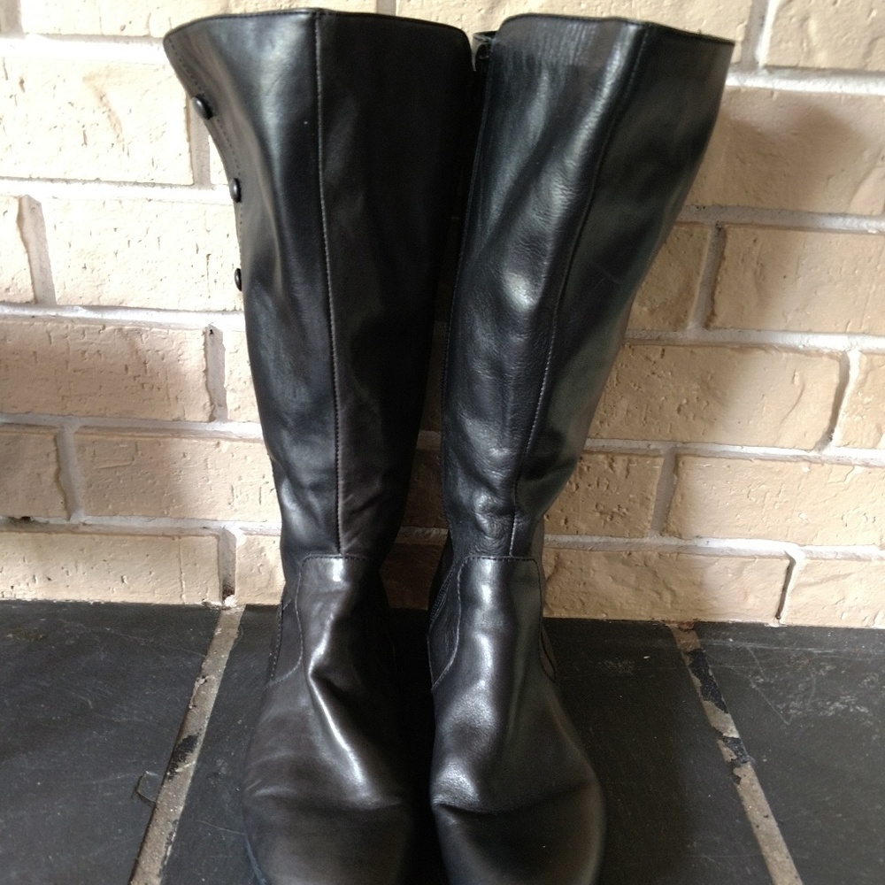 Womens Born Leather boots, blk, suze 9.5m